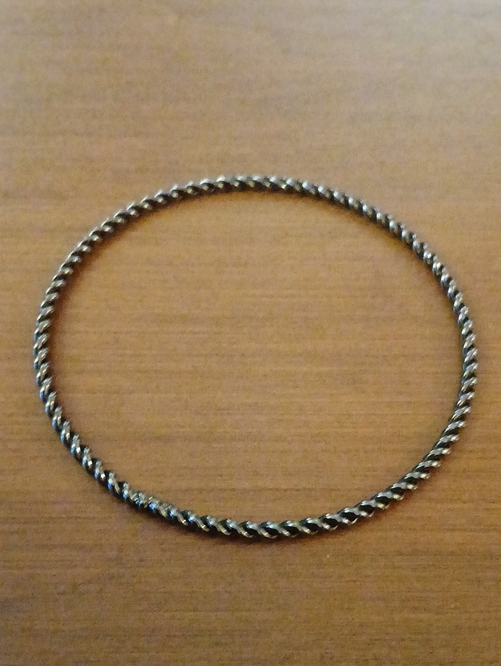 Classic Twisted Rope Bangle Bracelet - Silver Tone